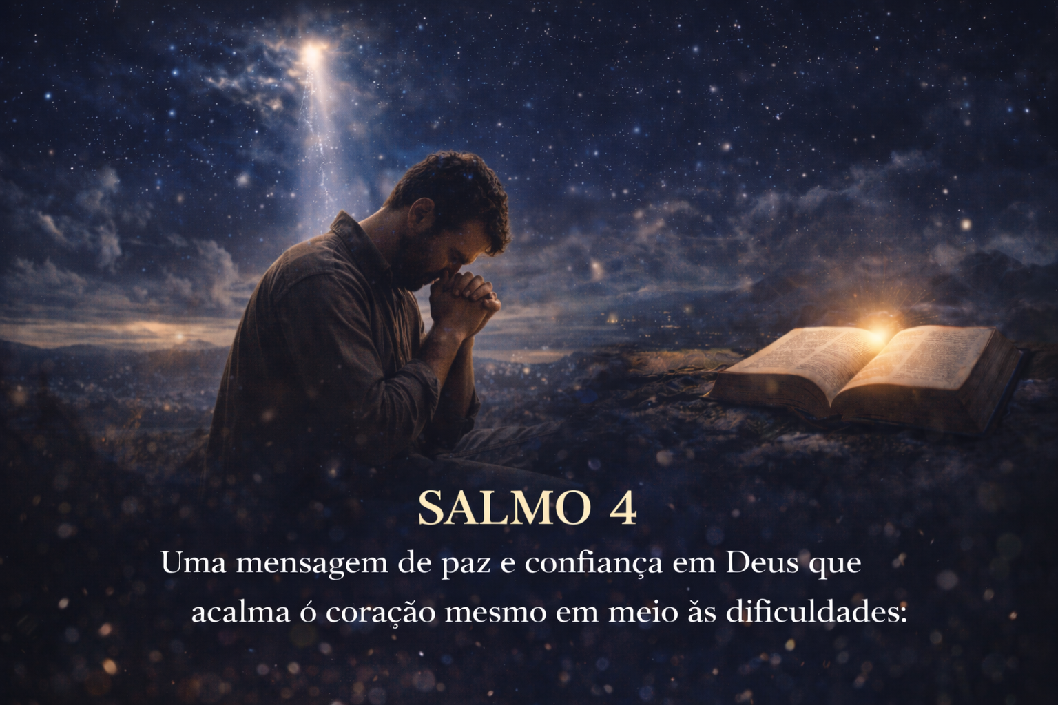 “Reflexões Divinas – Salmo 4” e descubra uma mensagem poderosa sobre confiança em Deus, paz interior e descanso espiritual